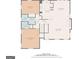 Floor plan of the main level, including the kitchen, living room, and bedrooms at 6537 Walker Rd, Riverdale, GA 30296