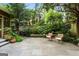 Backyard with bluestone patio, seating area, and lush landscaping, perfect for relaxing at 171 Westminster Ne Dr, Atlanta, GA 30309