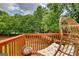 Relaxing backyard deck with green tree views and outdoor seating at 2160 Dillard Xing, Tucker, GA 30084
