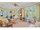 Inviting sunroom with comfortable seating, large windows, and ample natural light at 7523 Kimberly Lynn Ct, Lithonia, GA 30058