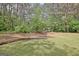 Expansive backyard featuring a mix of manicured lawn and lush trees, creating a private and serene outdoor space at 15 Riverside Pkwy, Sharpsburg, GA 30277
