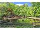 Scenic pond surrounded by lush greenery and mature trees, creating a tranquil retreat at 3863 Dundee Ne Dr, Roswell, GA 30075