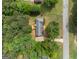 Birds eye view of property showcasing the roof, surrounding greenery, and the nearby street at 372 River Point Dr, Mcdonough, GA 30252