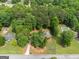 Aerial view of property showcasing lush greenery, pool, neighboring homes, and a private setting at 372 River Point Dr, Mcdonough, GA 30252