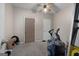 The bedroom has a ceiling fan and carpet at 632 Cloudland Dr, Stockbridge, GA 30281