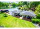 Aerial view of boat docks along a lake, showcasing waterfront living and easy access to recreational boating at 1295 Heritage Dr, Villa Rica, GA 30180