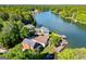 Stunning aerial view of lakefront homes, lush landscaping, and private boat docks at 1295 Heritage Dr, Villa Rica, GA 30180