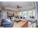 Bright living area features stylish sofas, decor, and lake views through large windows at 1295 Heritage Dr, Villa Rica, GA 30180