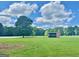 Expansive green pasture featuring fencing, mature trees, and a red horse shelter on a sunny day at 382 Knox Chapel Rd, Social Circle, GA 30025