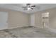 The main bedroom features ensuite access and ceiling fan at 1341 Huey Rd, Douglasville, GA 30134