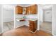 Office nook with modern counters, drawers, and cabinets, with access to dining room and front entry at 6369 Havenridge Dr, Riverdale, GA 30274
