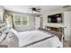 Main bedroom offering neutral walls, a ceiling fan and modern furniture at 2955 Peeksville Rd, Locust Grove, GA 30248