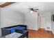 Spacious bedroom featuring hardwood floors, a ceiling fan, and neutral paint at 2955 Peeksville Rd, Locust Grove, GA 30248