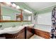 Bathroom features double vanity, subway tile, and a bathtub at 2364 Woodside Way, Atlanta, GA 30341