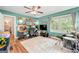 Bright office with a drum set, and a large window at 2364 Woodside Way, Atlanta, GA 30341