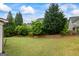 Landscaped backyard with mature trees and a sloping, well-maintained lawn at 4769 Moon Hollow Ct, Buford, GA 30519