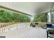 View from covered deck overlooking the pool, greenery, toy car and barbecue grill at 1979 Alcovy Shoals Blf, Lawrenceville, GA 30045