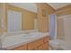 Full bathroom with shower and tub combination, toilet and vanity at 6697 Princeton Park Walk, Lithonia, GA 30058