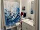 Bright bathroom with gray flooring and a toilet with a patterned curtain at 3108 Westchester Ne Rdg, Atlanta, GA 30329