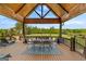 A covered outdoor deck with a dining table and backyard views at 770 Tralee Dr, Fayetteville, GA 30215