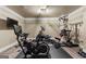 Home gym featuring a Peloton bike, elliptical, and a full body weight machine at 770 Tralee Dr, Fayetteville, GA 30215