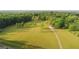 Aerial view of the property showcasing mature trees, green grass and long driveway at 877 Honey Creek Rd, Mcdonough, GA 30252