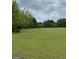 View of grassy field area of property with scattered trees and cloudy skies at 877 Honey Creek Rd, Mcdonough, GA 30252