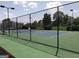 Well-maintained community tennis court surrounded by a fence and greenery at 2075 Tussahaw Xing, Mcdonough, GA 30252