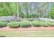 Green backyard featuring a mulched landscaped hill with shrubs and mature trees at 340 Aster Ridge Trl, Peachtree City, GA 30269