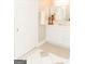 A well-lit bathroom with white vanity, cabinets, and decorative accessories at 17 Hampton Way, Carrollton, GA 30116