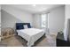 Comfortable bedroom with accent wall and blue bedding at 150 Gadson Dr, Fayetteville, GA 30214