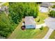 An aerial shot of a house that has a beautiful lawn, landscaping, a deck, and an outdoor dining table at 137 River Birch Dr, Carrollton, GA 30116