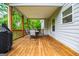 Covered patio featuring a wooden deck with an outdoor dining set, perfect for relaxation at 137 River Birch Dr, Carrollton, GA 30116