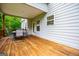 Spacious wooden deck with table and chairs, and plenty of space for entertaining at 137 River Birch Dr, Carrollton, GA 30116