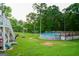 Spacious backyard with an above ground pool and wooded views at 855 Hood Rd, Fayetteville, GA 30214