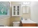 Bathroom featuring vanity, mirror, medicine cabinet, and toilet at 1749 Creat Se Trl, Smyrna, GA 30080