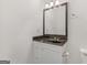 Bathroom featuring modern vanity with dark countertop and bright lighting at 95 Fern Ct, Stockbridge, GA 30281