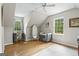 Large upstairs bedroom features hardwood floors and lots of natural light at 1680 Huntington Dr, Marietta, GA 30066