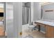 Secondary bath with tiled floor and shower-tub combo at 3725 Concord Rd, Newborn, GA 30056
