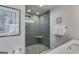 Bathroom with stylish shower and modern vanity at 705 Berry Ct, Villa Rica, GA 30180