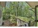 A lush, green backyard view from the raised deck offers a serene escape at 886 Pine Needle Rd, Hampton, GA 30228