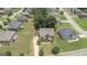An aerial shot showing the neighborhood with well-manicured lawns and mature trees at 162 Aylesbury Blvd, Mcdonough, GA 30252