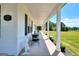 Inviting front porch with white columns and seating areas, perfect for enjoying the outdoors at 1621 Dixie Rd, Covington, GA 30014