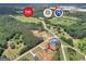 Aerial view of a neighborhood near Tanger Outlets and I-75 in Locust Grove, GA at 715 Colvin Dr, Locust Grove, GA 30248