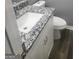 Bathroom vanity features a white sink, gray speckled countertop, and white cabinets at 324 Cynthia Ct, Jonesboro, GA 30238