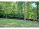 Lush backyard with mature trees at 3449 Archwood Dr, Doraville, GA 30340