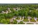 Aerial view of a residential area featuring homes surrounded by lush trees, creating a peaceful and secluded atmosphere at 416 Clarion Dr, Carrollton, GA 30116