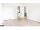 Open bedroom view into a half bath, showing stylish fixtures and decor at 104 Meldon Se Ave, Atlanta, GA 30315