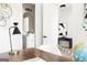 Bright office desk with views to a half bath with modern fixtures and decor at 104 Meldon Se Ave, Atlanta, GA 30315