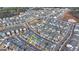 Aerial neighborhood view with yellow border around one home at 1006 Fendley St, Woodstock, GA 30188